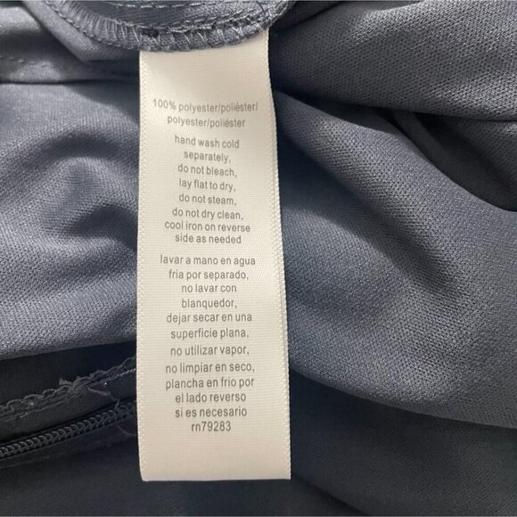 Alex Evenings Size 16 Maxi Dress Sleeveless Gray Shimmer Wedding Party Ruched - Picture 10 of 11